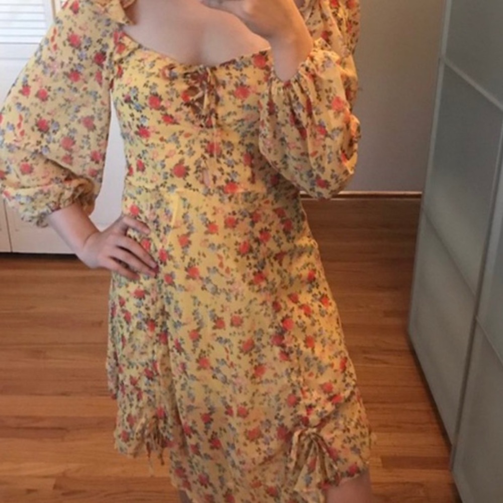 Yellow floral dress